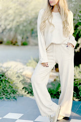 Long Sleeved Wide Leg Pant Set