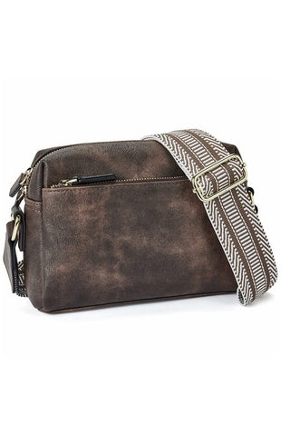 Quilted Faux Leather Crossbody Bag