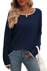 Round Neck Jump Color Core Yarn Sweater