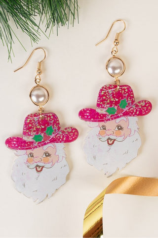 Cowboy Santa Earrings