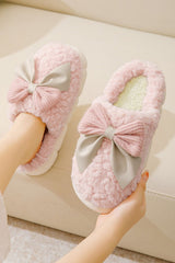 Bowknot Micro Fibre Plush Slippers SIZE UP - This run alittle small