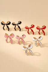 Enamel Bow Earrings