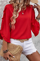 Round Neck 3/4 Sleeve Top