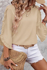 Round Neck 3/4 Sleeve Top