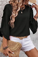 Round Neck 3/4 Sleeve Top
