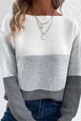 Splicing Round Neck Pullover Long Sleeve