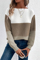 Splicing Round Neck Pullover Long Sleeve