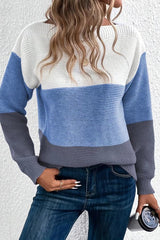 Splicing Round Neck Pullover Long Sleeve