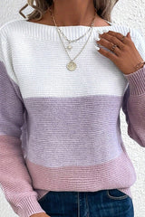 Splicing Round Neck Pullover Long Sleeve