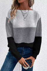 Splicing Round Neck Pullover Long Sleeve