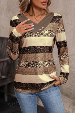 "Dress in Style" V-Neck Long Sleeve Top