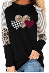 Checked Leopard Heart Top