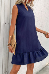 Sleeveless Dress With V-neck Ruffle Hem
