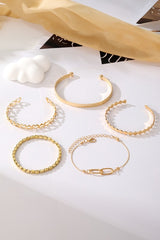 Heart Multi Layer Open Cuff Bracelet Set