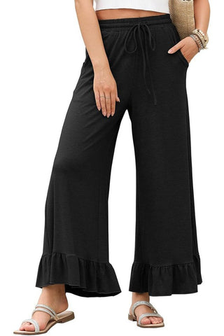 Loose Fit Ruffle Edge Pant