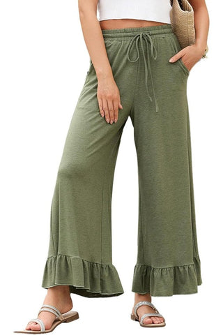 Loose Fit Ruffle Edge Pant