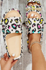 White Leopard Soft Thick Sole Slippers