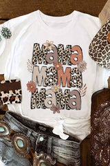 Floral Leopard MaMa Graphic Mothers Day Tee