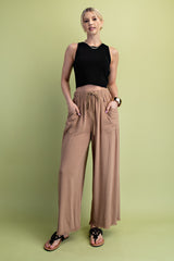 Frayed Cropped Wide Leg Pants