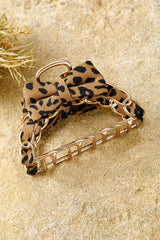 Leopard Bow Claw Clip