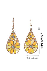 Boho Flower Rhinestone Drop Earrings