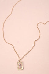 Sunburst Square Cross Pendant Necklace