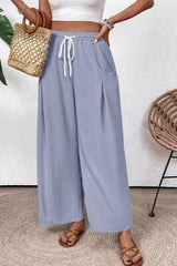 Elastic Waist Wide Leg Pants