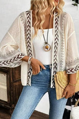 Printed Flared Sleeve Cardigan