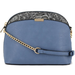 Paisley Accent Dome Crossbody Bag With Chain Strap