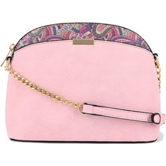 Paisley Accent Dome Crossbody Bag With Chain Strap
