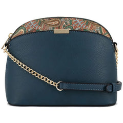 Paisley Accent Dome Crossbody Bag With Chain Strap