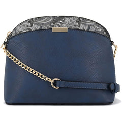 Paisley Accent Dome Crossbody Bag With Chain Strap