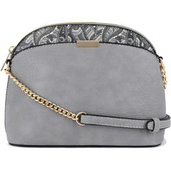 Paisley Accent Dome Crossbody Bag With Chain Strap