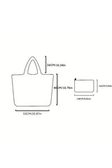 Checkered Print Large Capacity Canvas Shoulder Bag