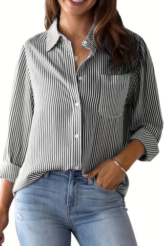 Striped Button Front Shirt