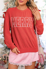 MERRY Graphic Long Sleeve Loose Top