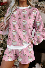 Embellised Letter Graphic 2pcs Lounge Set