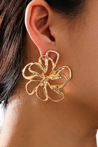 Flower Shape Alloy Earrings