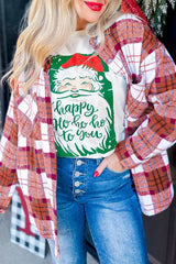 Christmas Plaid Button Down Flannel Shacket