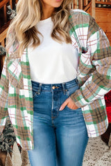Christmas Plaid Button Down Flannel Shacket