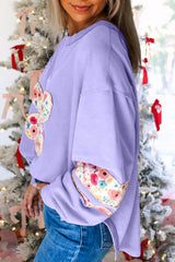 Flower Patchwork Sweatshirt