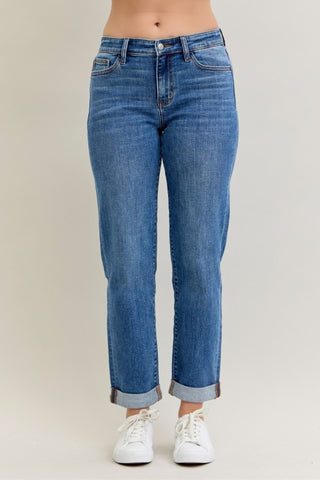Judy Blue MID RISE CLASSIC CUFF BOYFRIEND