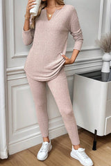 Long Sleeve V-Neck Lounge Set