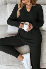 Long Sleeve V-Neck Lounge Set