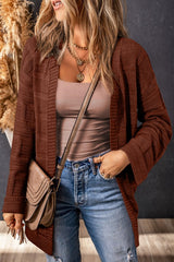 Solid Color Open Front Pocket Cardigan