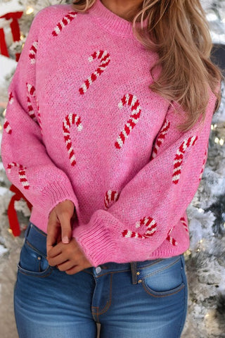 Candy Cane Drop Shoulder Sweater