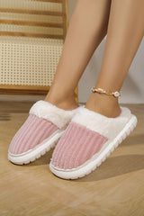 Ribbed Plush Slippers