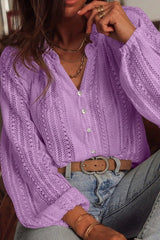Lace V-neck Single Breasted Shirt