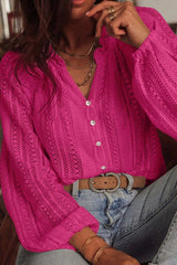 Lace V-neck Single Breasted Shirt
