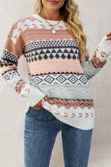 Diamond Jacquard Multi-color Knitted Sweater